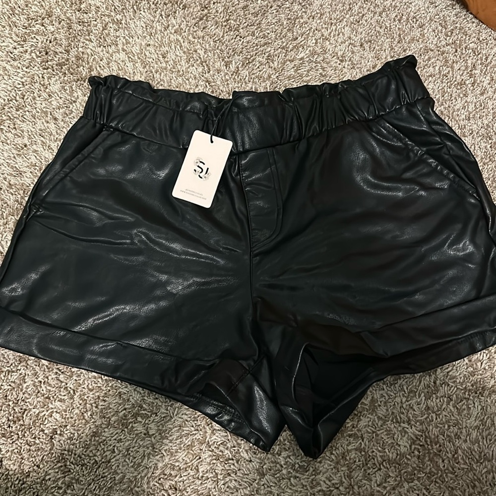 Leather shorts